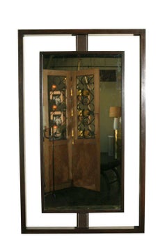 Paul Marra Negative Space Mirror with Leather Strut