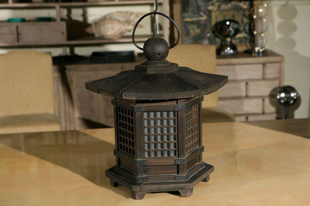 Larger Japanese Wood Lantern 1