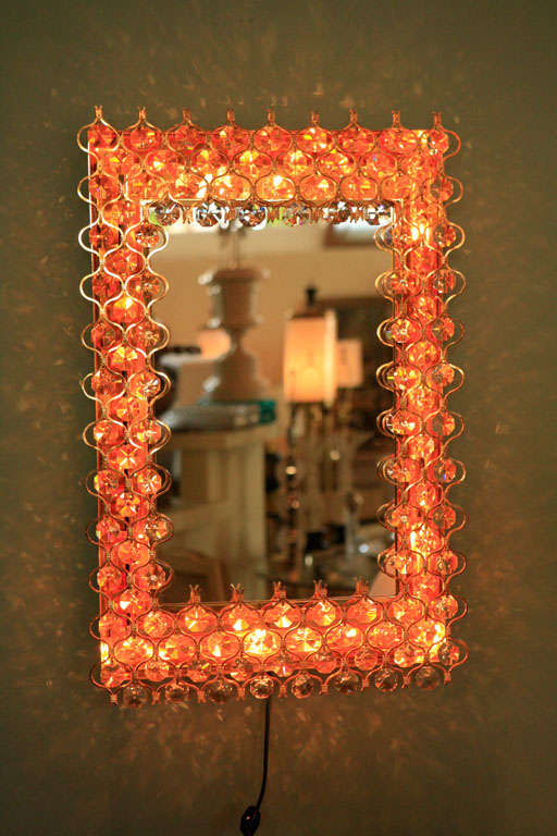 Gold Plate Lobmeyr Backlit Mirror For Sale
