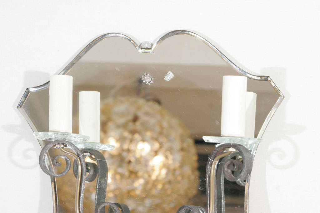 Pair of decorative wall  mirror lights.
