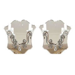 Pair of decorative wall  mirror lights.