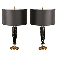 Pair of Lacquered/diamond Lamps by Rembrant