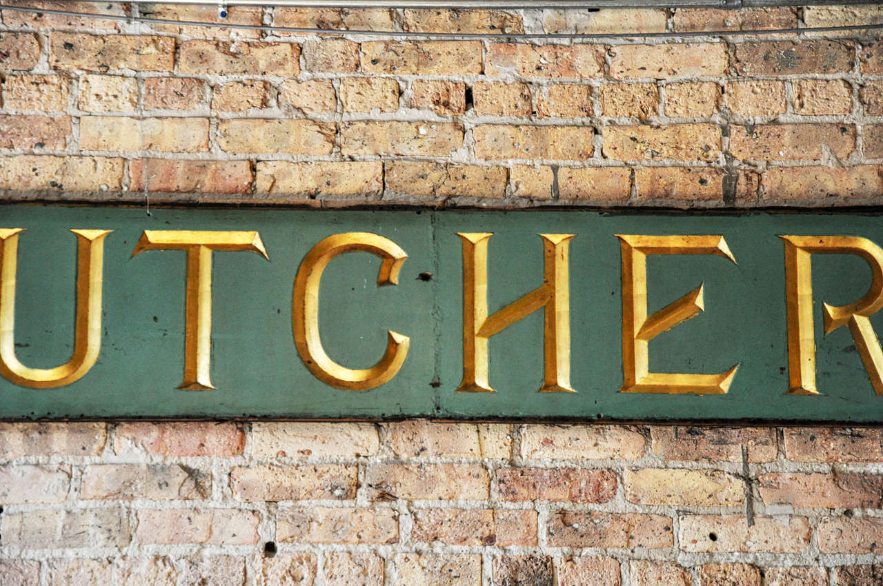 Primitive Monumental Butcher Shop Sign