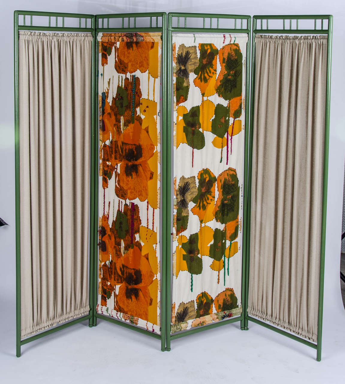 Early 20th Century Colourful Wooden Screen Room Divider  2