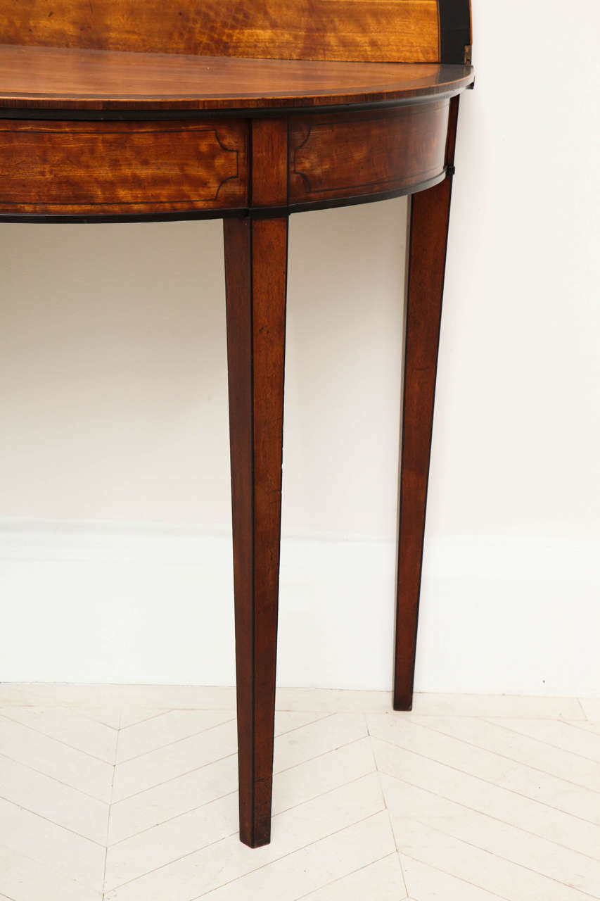 18th Century George III Satinwood and Ebony Inlaid Folding Table For Sale