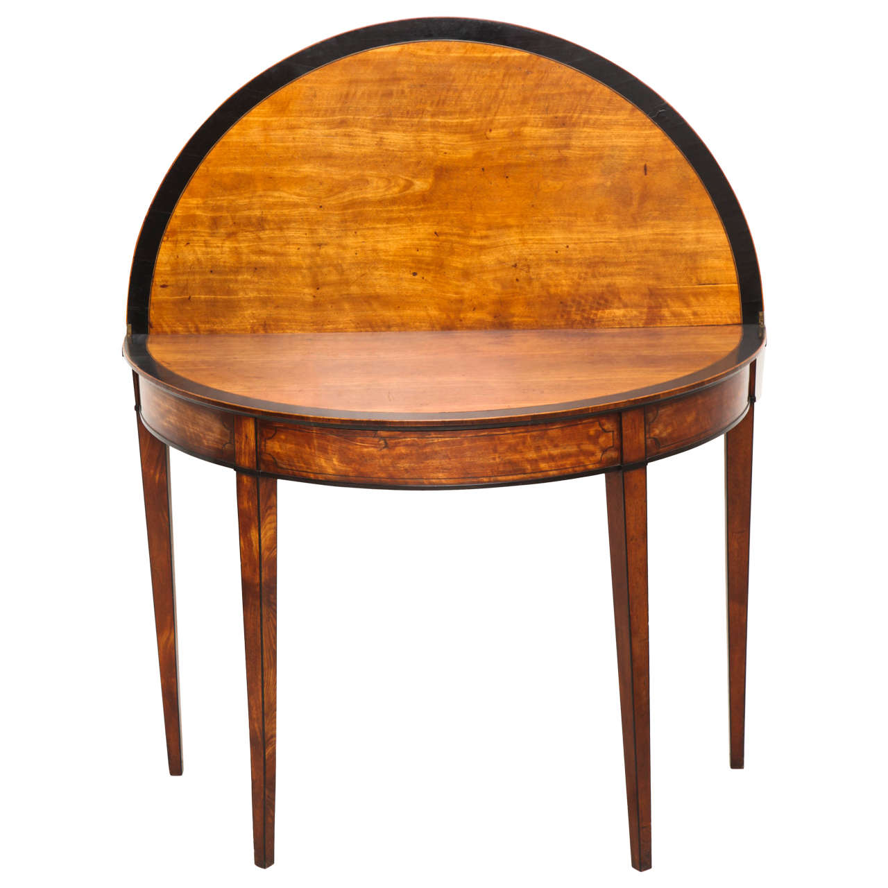 George III Satinwood and Ebony Inlaid Folding Table For Sale