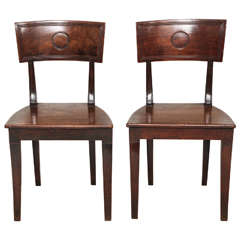 A Pair of English Regency Hall Chairs