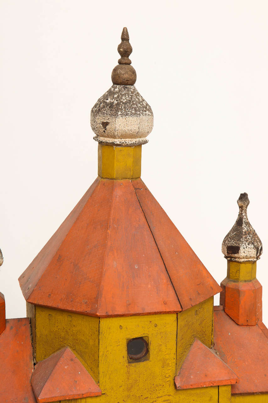 North American Fanciful Painted Wood Birdhouse, circa 1900