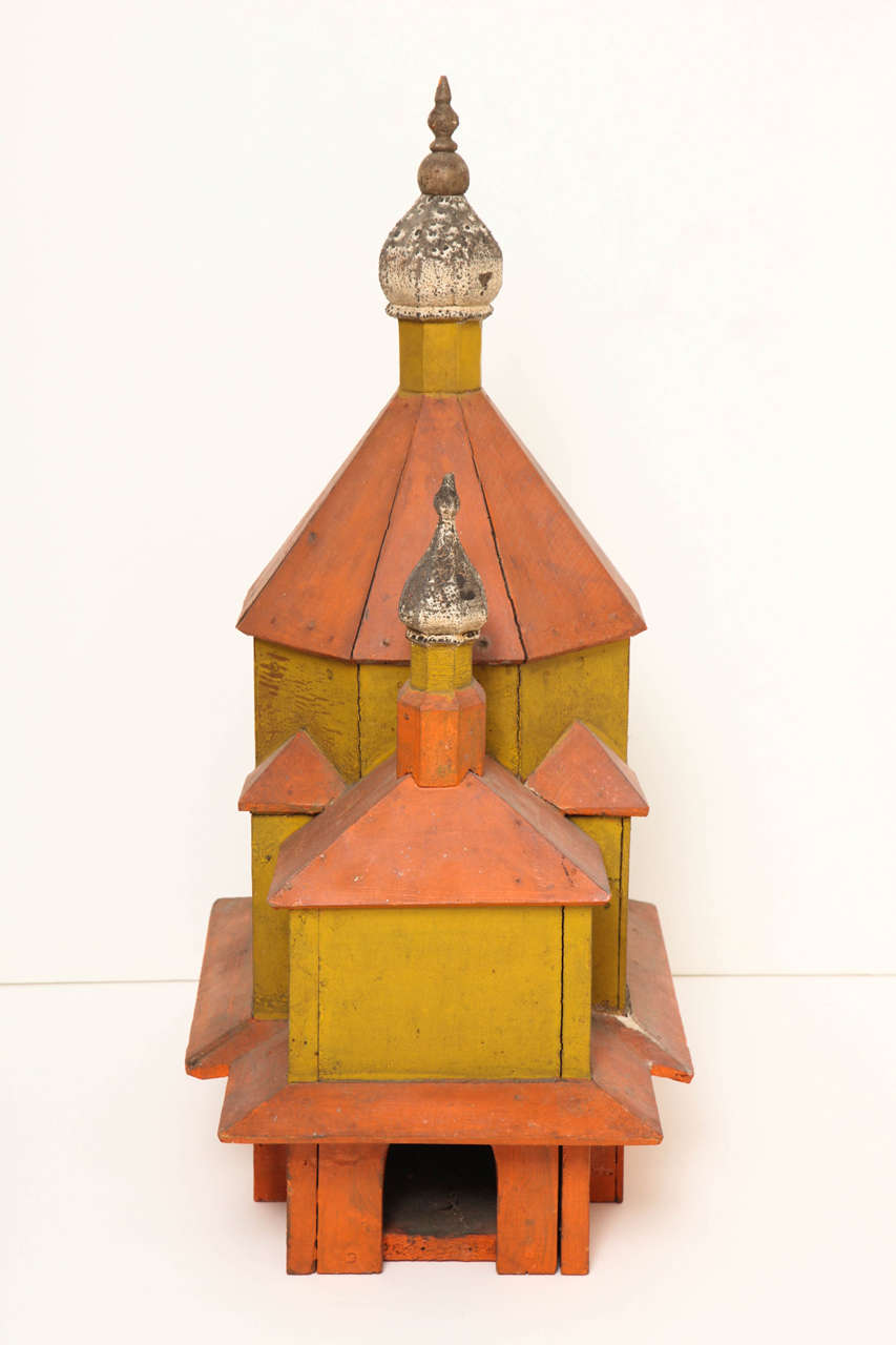 Fanciful Painted Wood Birdhouse, circa 1900 In Good Condition In New York, NY