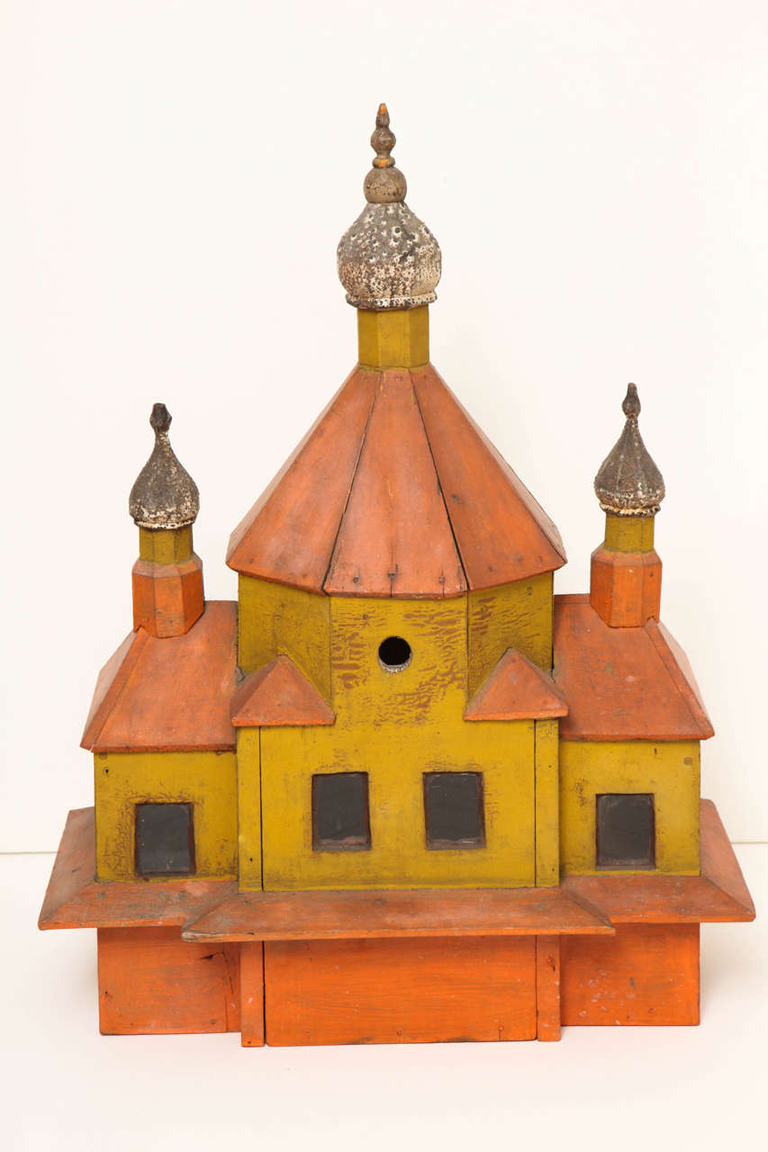 20th Century Fanciful Painted Wood Birdhouse, circa 1900