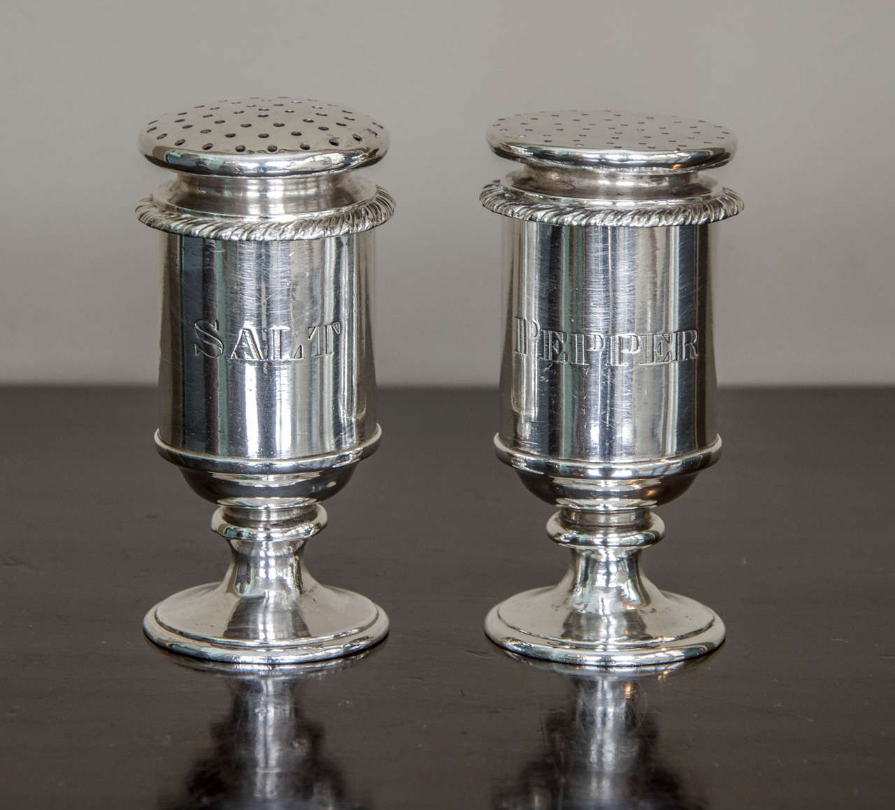 Pair of Rare Georgian British India Colonial Salt and Pepper Shakers