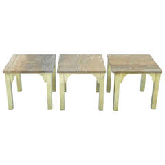 Set of Three Mastercraft Accent Tables with Star-Inset Tops