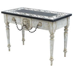 Console Table with Inlaid Marble and Slate Top, 19th Century 8