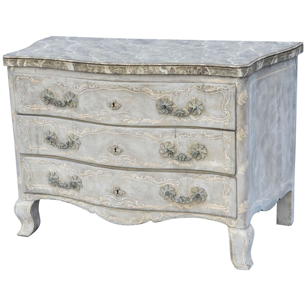 18th Century Painted Blue Italian Commode For Sale at 1stDibs