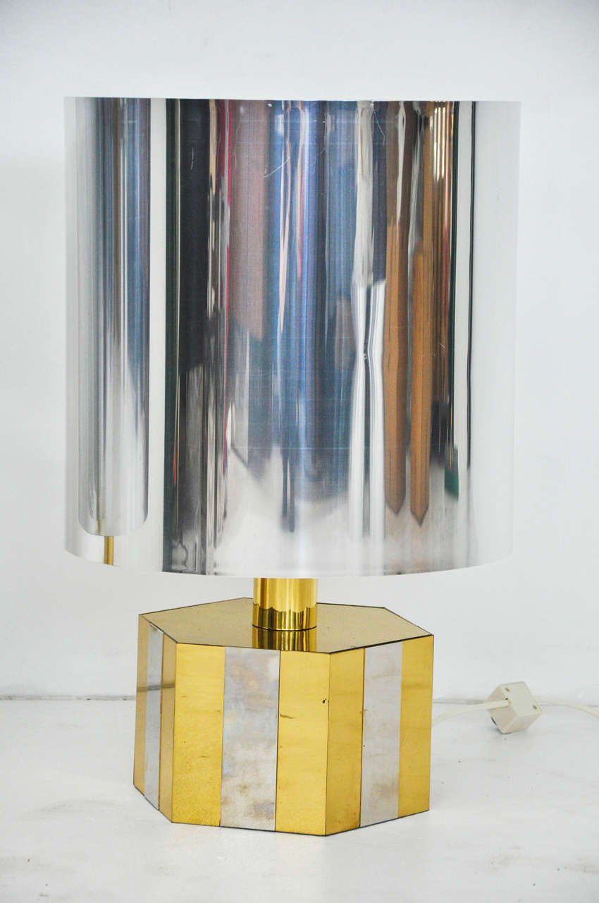 1970s Italian Brass and Chrome Table Lamps 1
