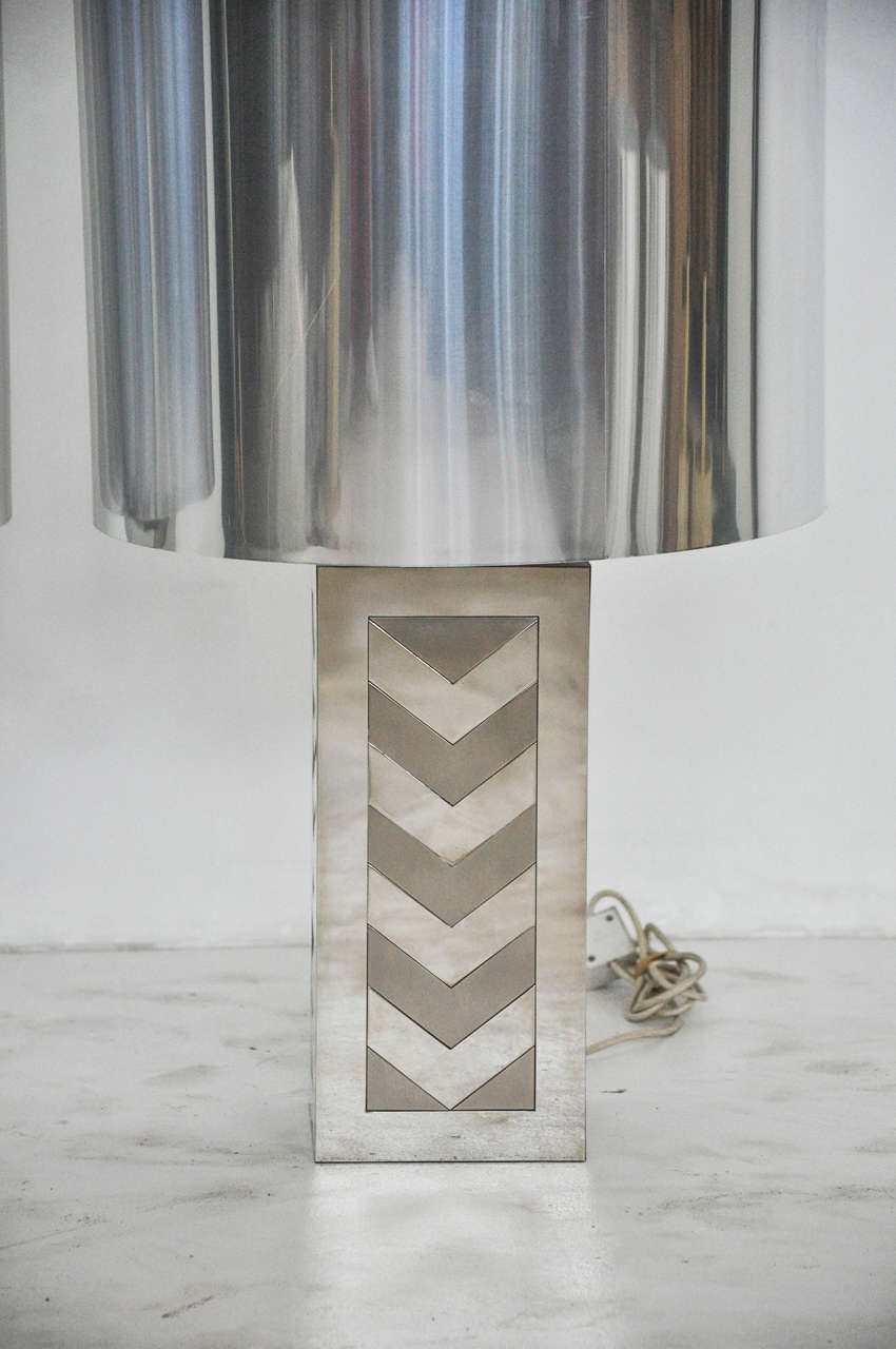 Italian 1970s Chevron Lamps In Good Condition In Chicago, IL