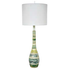 Stacked Blue and White Marble Lamp, circa 1970s