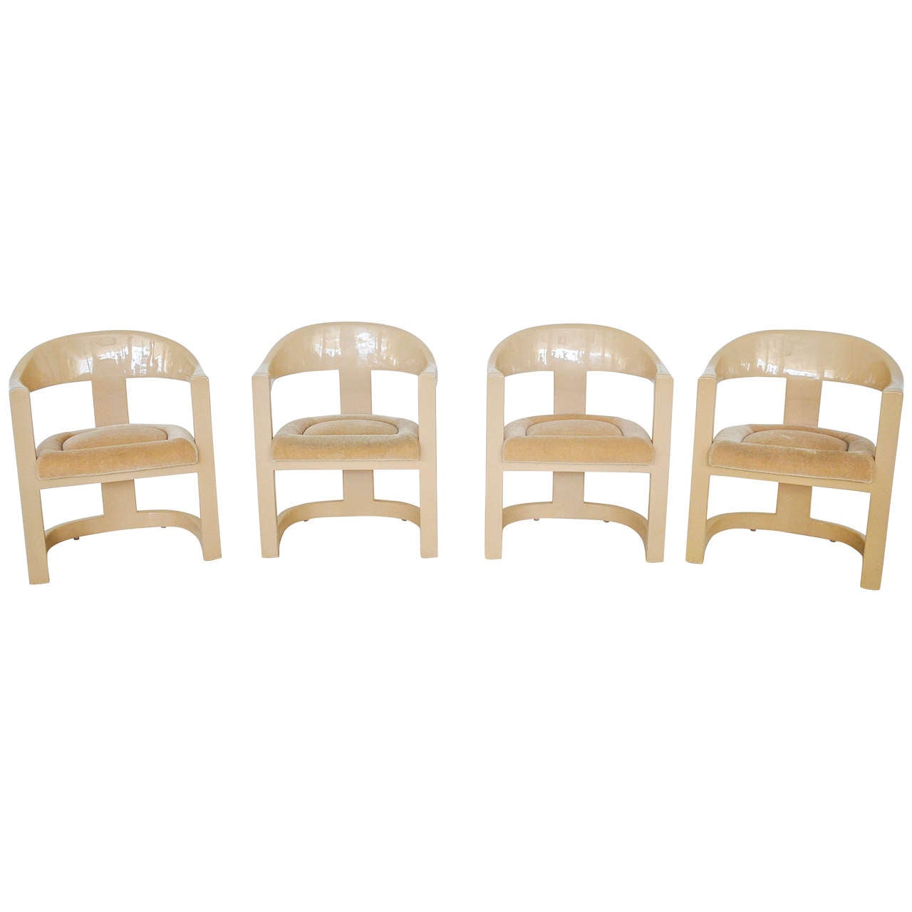 Set of Four Karl Springer Onassis Chairs