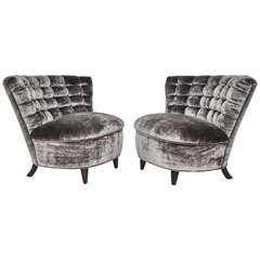 Vintage James Mont Tufted Slipper Chairs