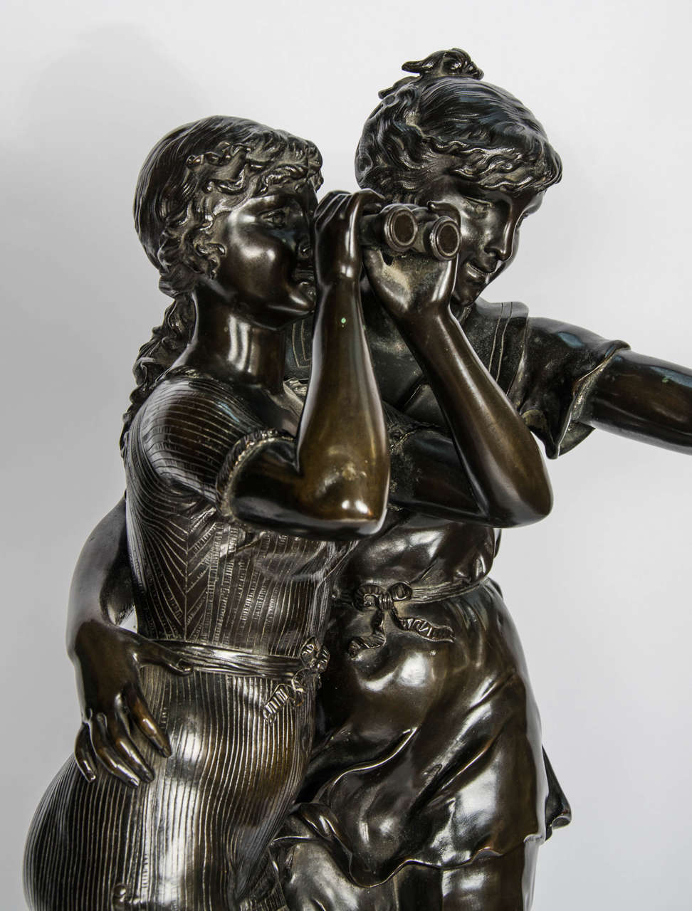 Cast Bronze Study of Two Girl Bathers, by  Charles Ferville -Suan 32