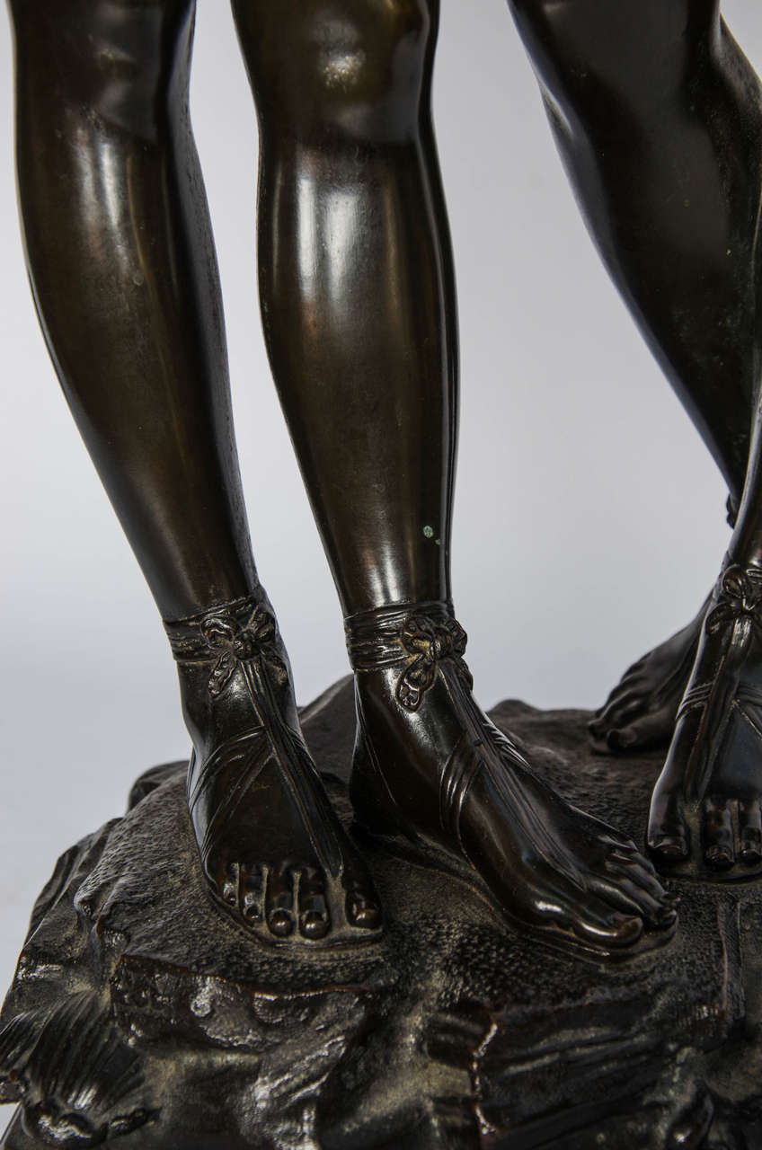 Early 20th Century Bronze Study of Two Girl Bathers, by  Charles Ferville -Suan 32