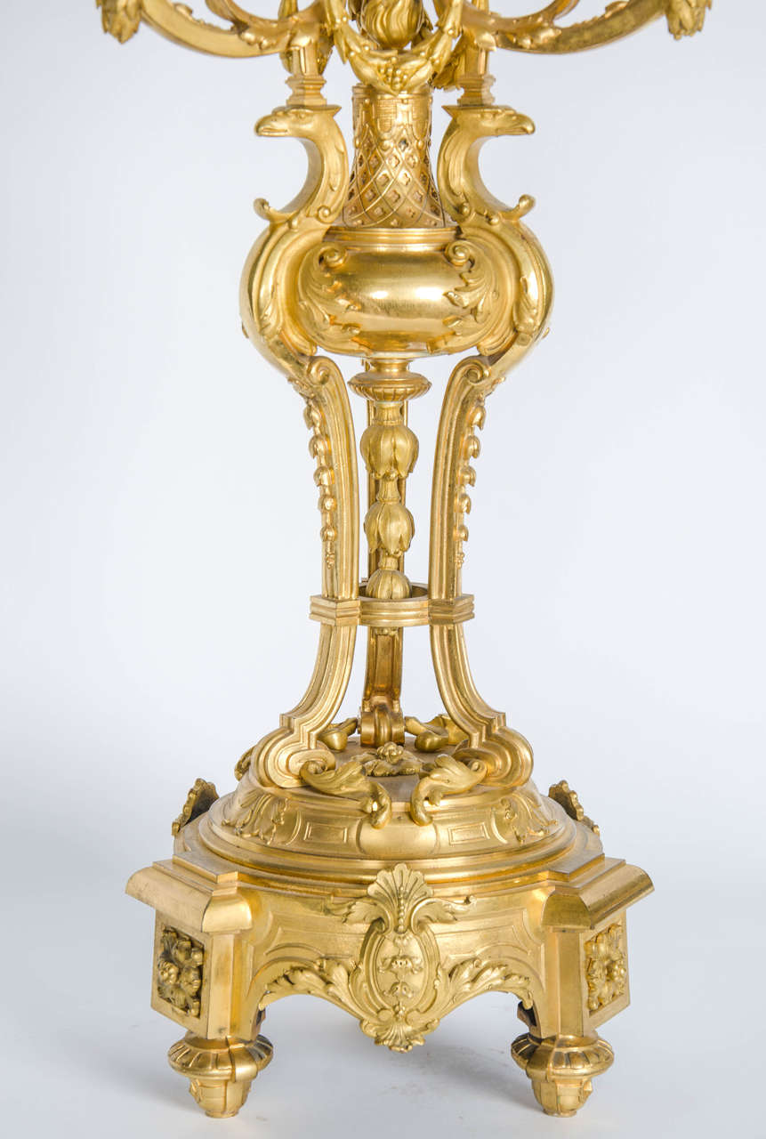 Imposing 19th Century French Ormolu Clock Garniture 29