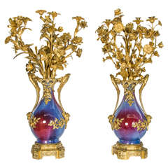 19th Ormolu Mounted Sang De Boeuf Candelabra