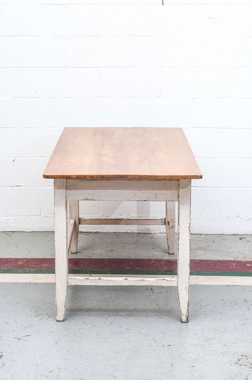 Polished Pine and Beechwood Writing Table
