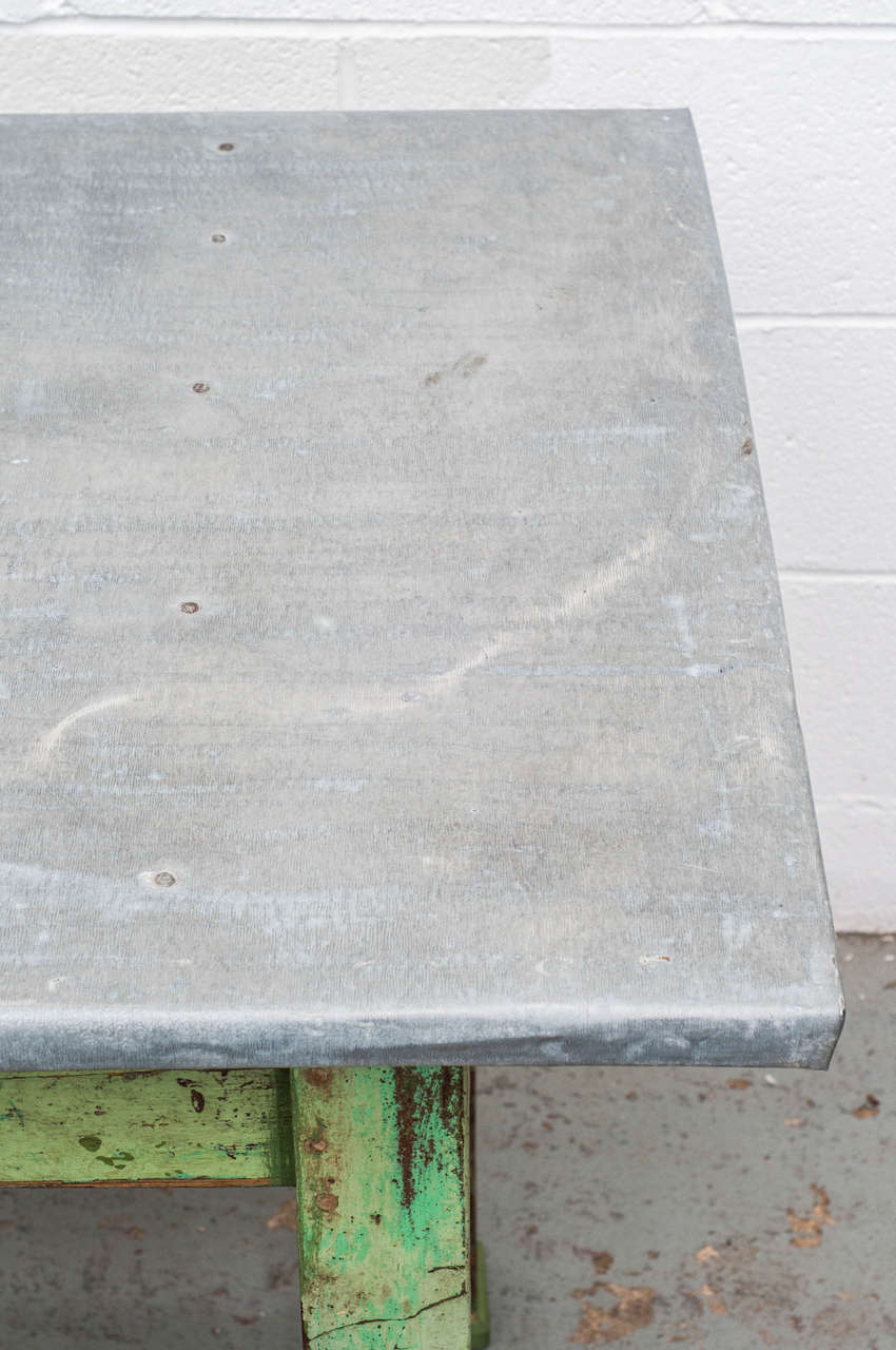 Painted Zinc-Top Table