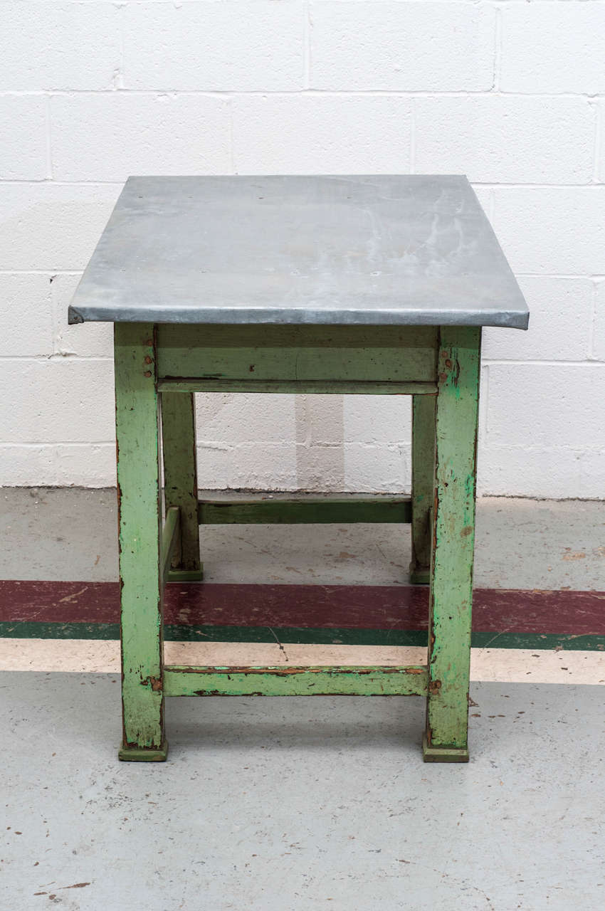 Zinc-Top Table In Good Condition In Baltimore, MD