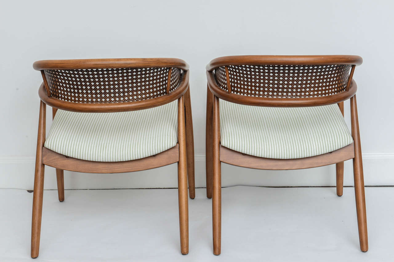 1950s Cane Backed Armchairs by James Mont 2