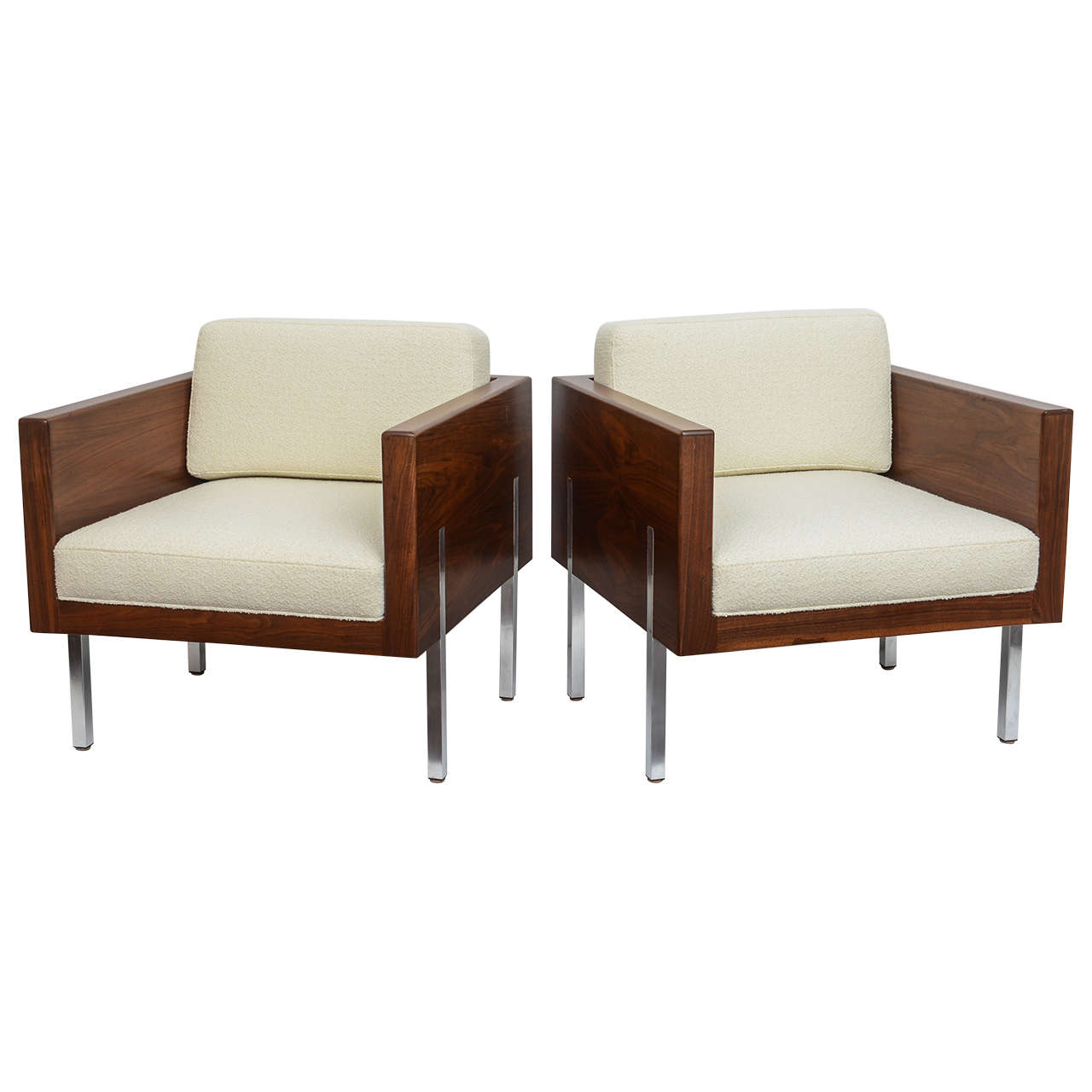 Handsome Pair of Rosewood Chairs Milo Baughman