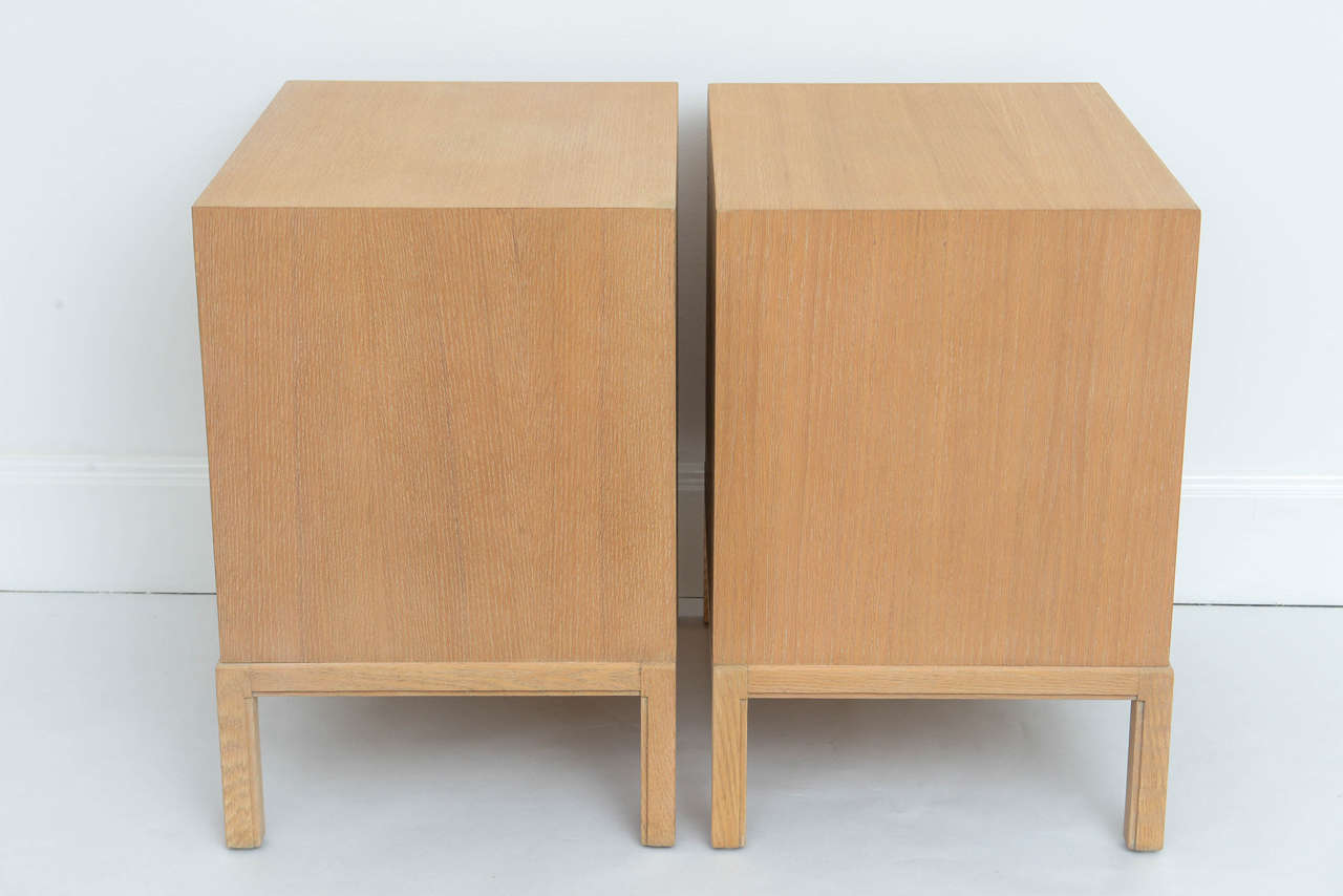 Parzinger Weathered Oak and Brass Side Tables For Sale 5