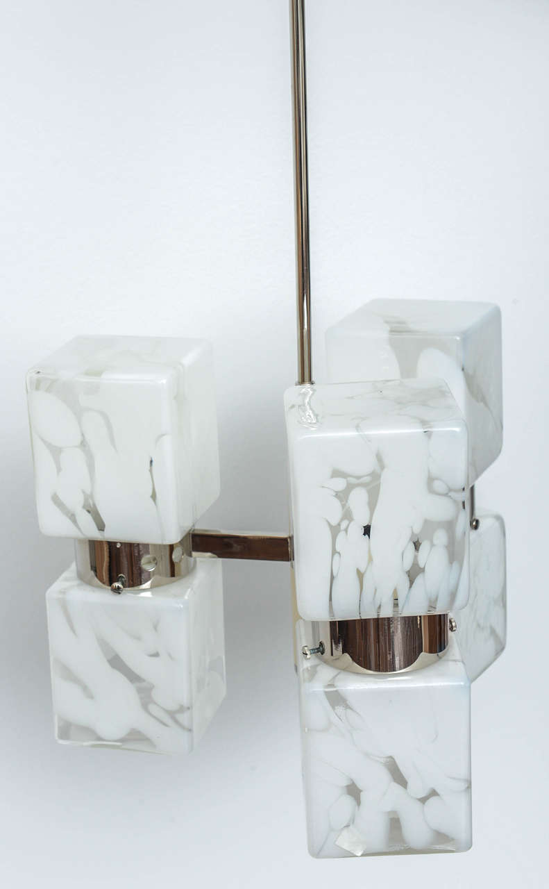 Italian Murano Marbled Glass Pendant, 1960s  In Excellent Condition In Miami, FL