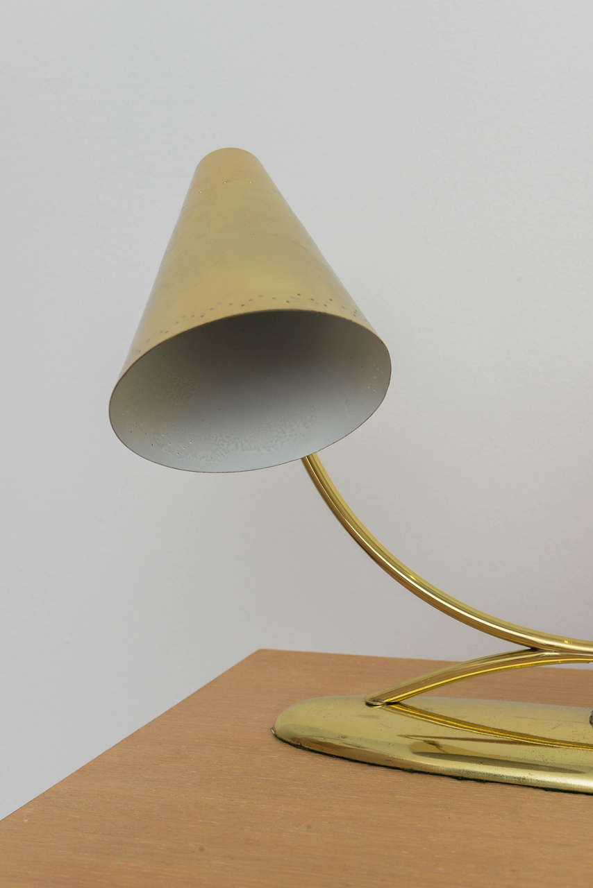 Mid-Century Modern 1960s Conical Brass Lamp For Sale