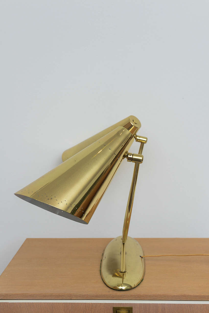 Mid-20th Century 1960s Conical Brass Lamp For Sale