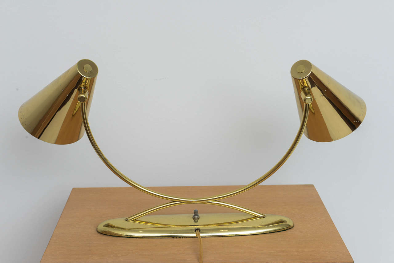 1960s Conical Brass Lamp For Sale 1