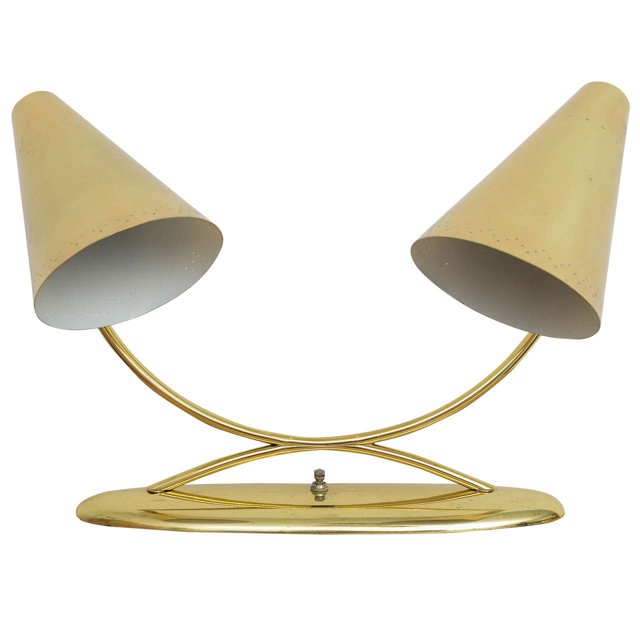 1960s Conical Brass Lamp For Sale