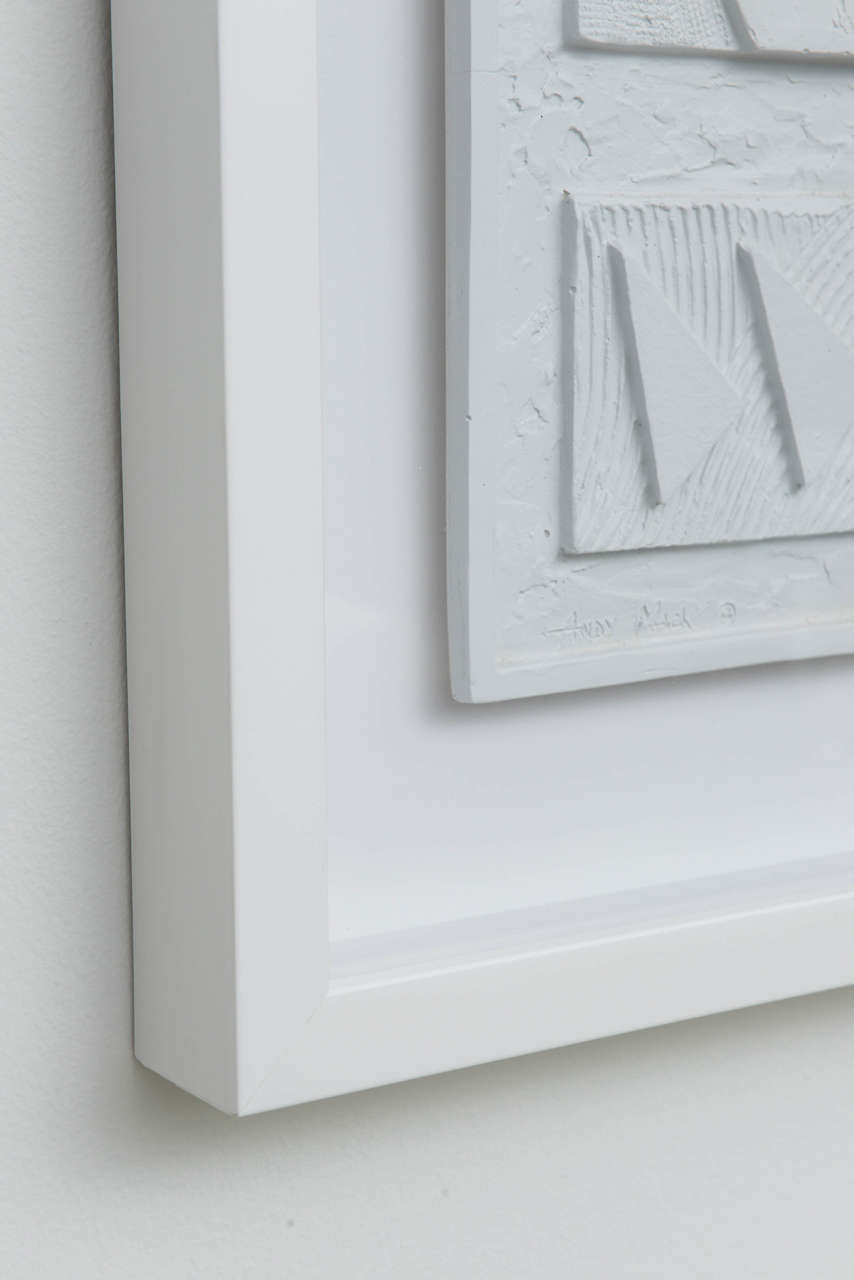 Mid-Century Modern Framed Plaster Wall Relief by Andy Mack For Sale