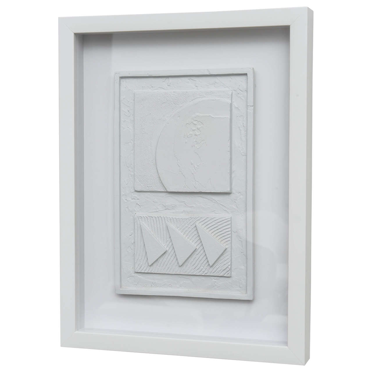 Framed Plaster Wall Relief by Andy Mack For Sale