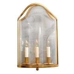 Large French Bronze D'ore & Glass Sconce
