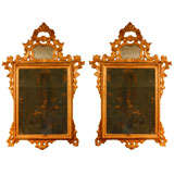 Pair Of 18th C. Rococo Giltwood Mirrors