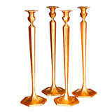 Set Of 4 Neoclassical Gilt Bronze Candlesticks