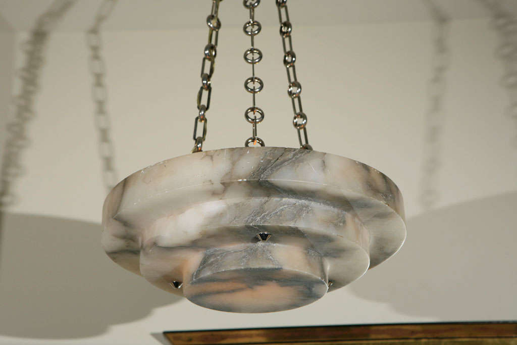 C. 1930 French Carved Alabaster Fixture 3