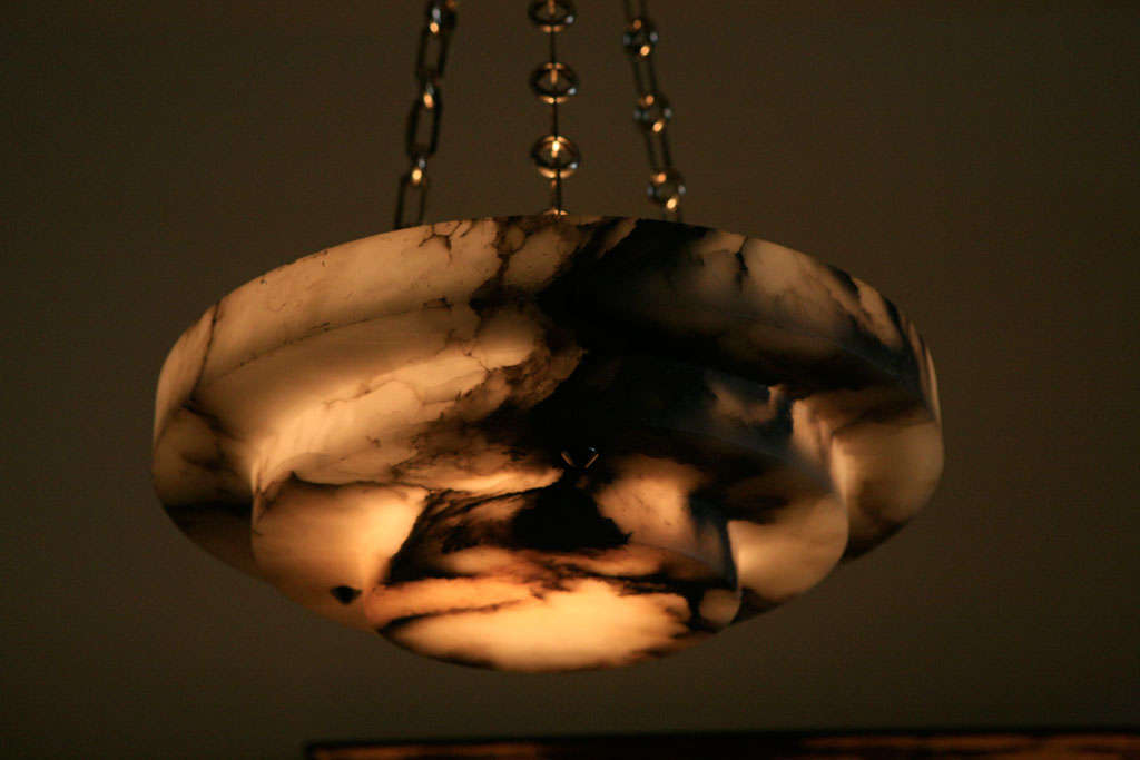 C. 1930 French Carved Alabaster Fixture 2