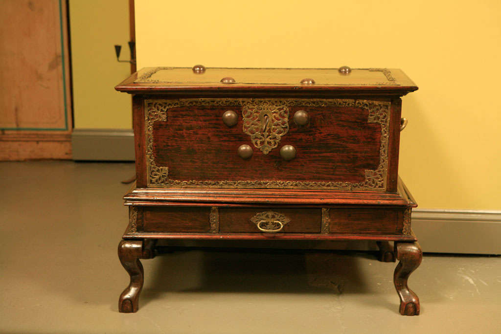 A Dutch Colonial Brass-Mounted Chest on Stand 5