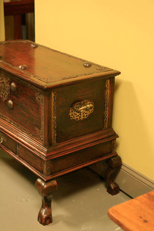 A Dutch Colonial Brass-Mounted Chest on Stand 2