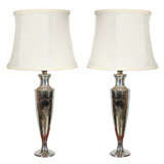 Pair Silver Plated Lamps 3