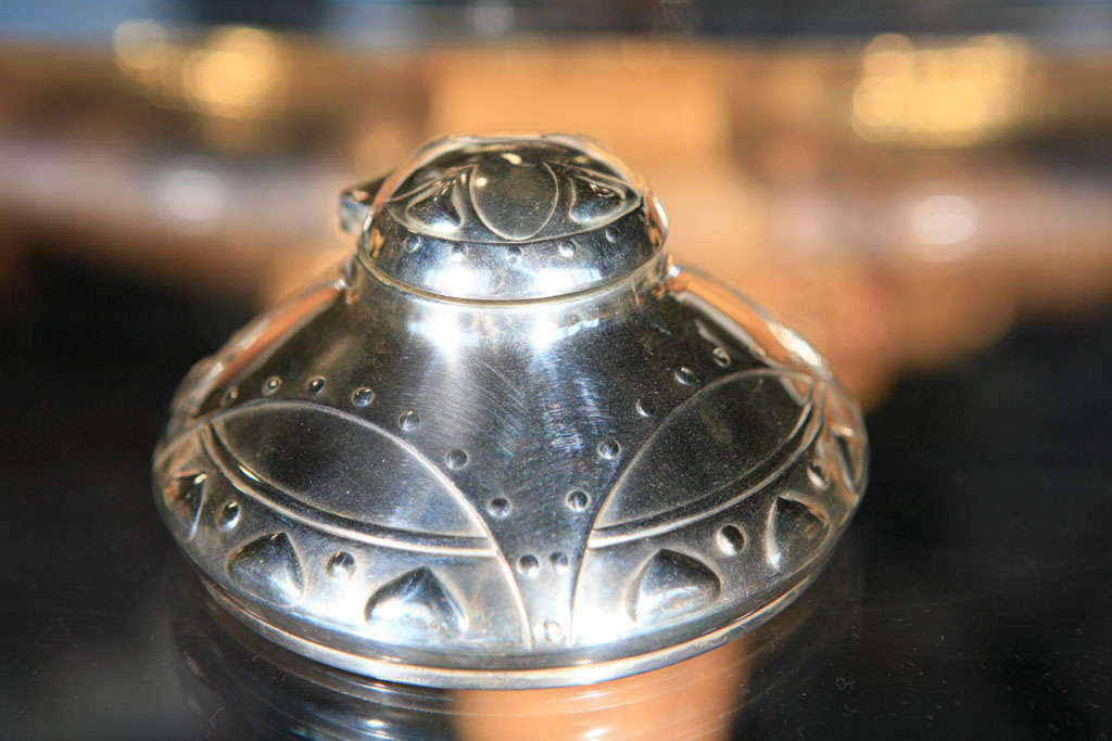 German Secessionist WMF Silverplated Inkwell For Sale