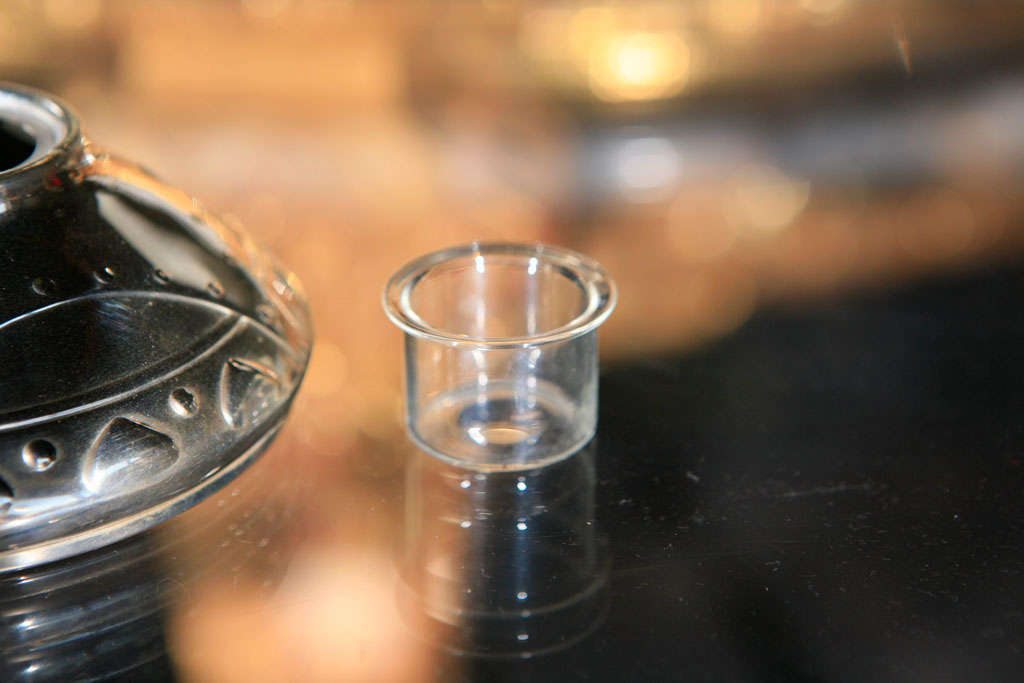 Glass Secessionist WMF Silverplated Inkwell For Sale